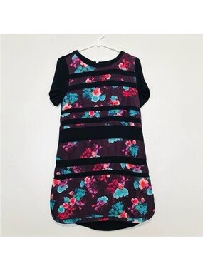 Lovers + Friends Emily Short Sleeve Shift Dress Tropical Bloom Print
